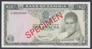 Zambia 2 kwacha specimen Pick11 UNC ian gradon www.worldnotes.co.uk